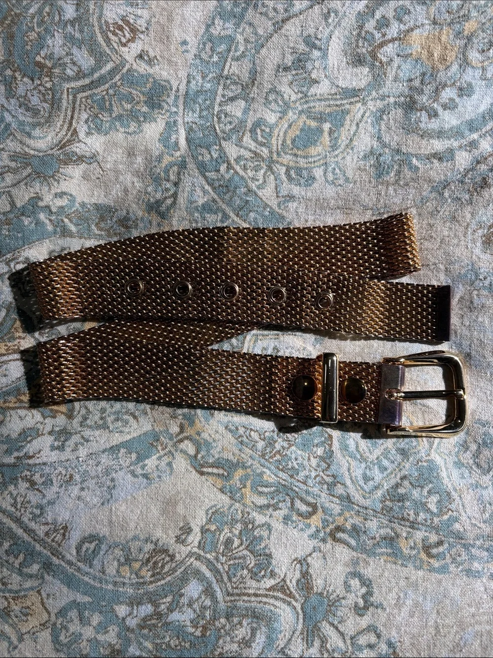 Vintage Shiny Gold Tone Metal Mesh Belt Retro Liquid Gold Statement Cinch Belt